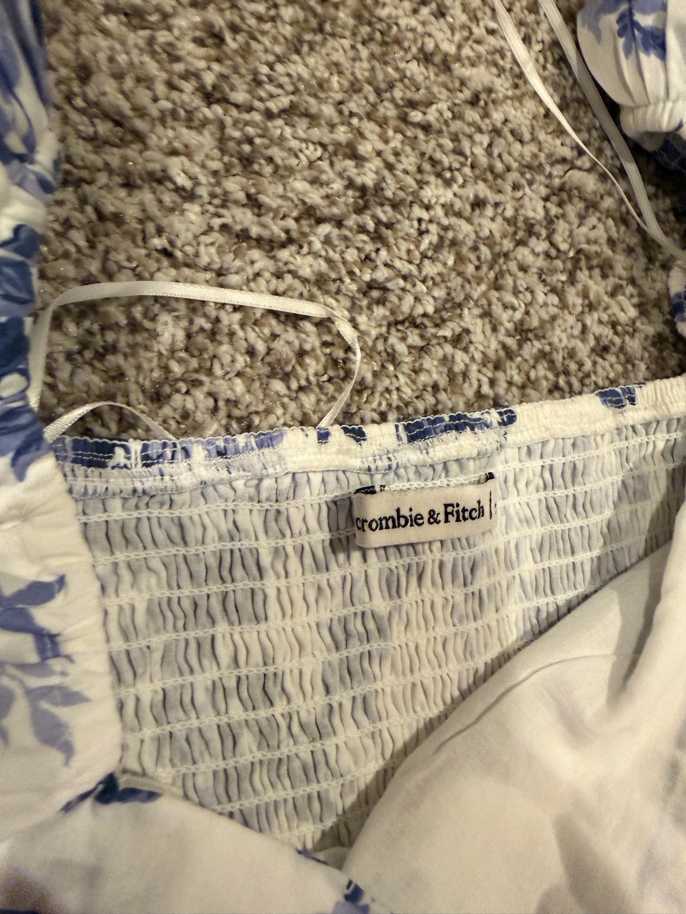 Abercrombie & Fitch White Dress with Blue Trim - Picture 11 of 11